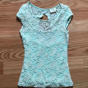 Blue lace top